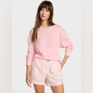 NWT Victoria’s Secret Pink Flannel Short Tee-Jama Set, Sz S